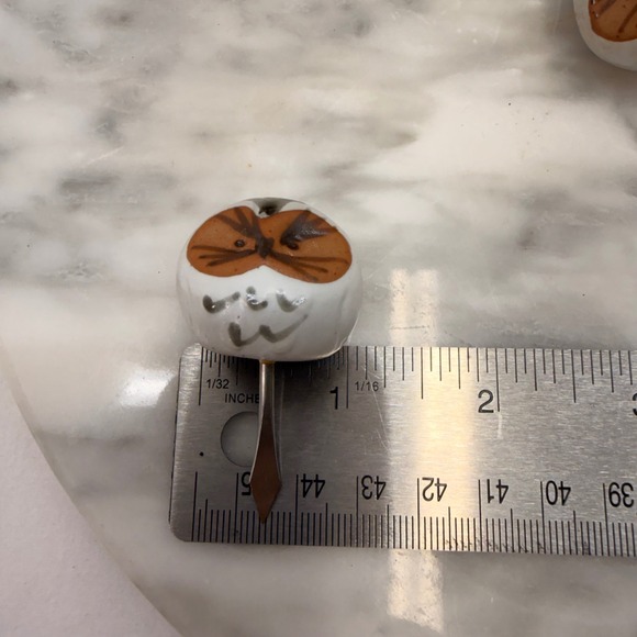 Vintage '72 Fitz & Floyd Owl Corn Holders 4 Pair Japan Pottery whimsical‎ w/ box - Picture 11 of 16